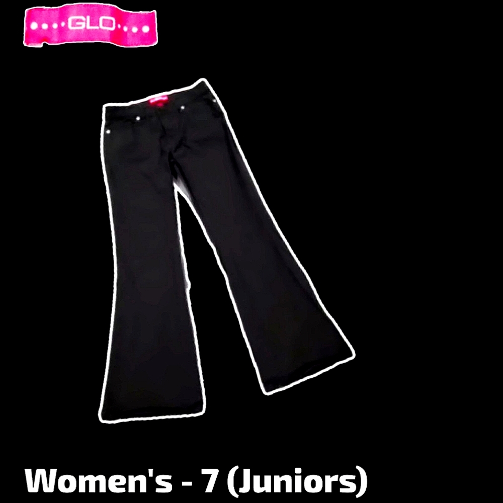GLO Jeans -Size 7 (Juniors) - Black Flare - 30"Waist - | 38" Out 29" In Seam |